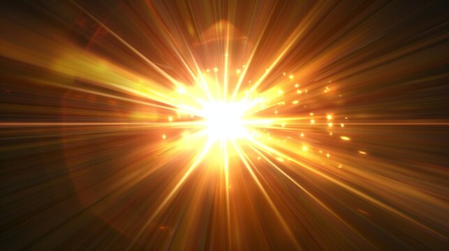 A bright yellow light is shining through a dark background