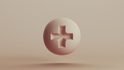 Obraz premium Beige bionic hardware screw cap shape component technology design element neutral monochrome soft tones skin tones background 3d illustration render