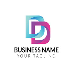 D abstract modern minimalist typography 3d colorful letter logo design template