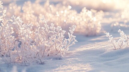 Frosty Branches Glowing in the Winter Sun