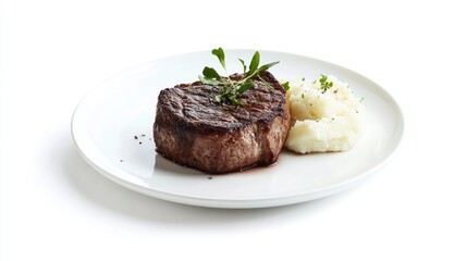 Grilled Steak with Creamy Mashed Potatoes Presentation