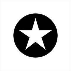 Black round shape with star icon silhouette vector illustration design on white background.