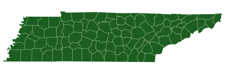 Tennessee administrative map. counties map of Tennessee, blank Map, empty map of Tennessee