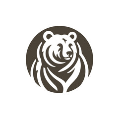 Beautiful outdoor bear in forest modern vector illustration