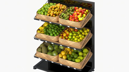 Shelves with vegetables