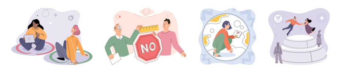 Antisocial vector illustration. Negative emotions, such as sadness and despair, can be indicators underlying psychological issues Psychology investigates complex relationship between society