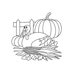 hand drawn illustration of a pumpkin on white background