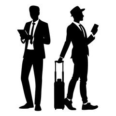silhouette of a businessman with a briefcase