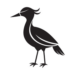 Elegant Coastal Bird Silhouette - Heron or Egret Vector