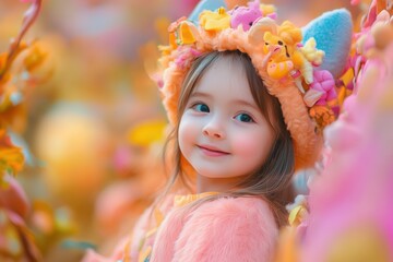 Fototapeta premium Whimsical Halloween treasure hunt adventure in a vibrant autumn wonderland