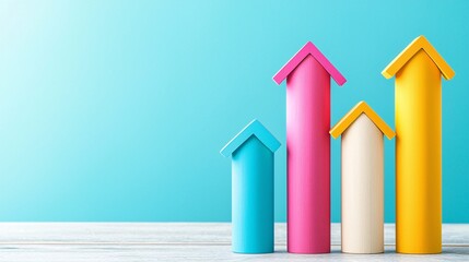 Mortgage Rate Comparison Bar Graph - Visualizing Home Financing Options with Flat Design Icons for Real Estate Insights