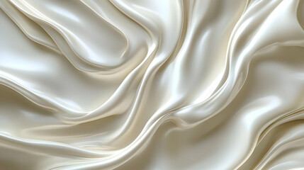 Fototapeta premium Luxurious white silk fabric flowing and waving smoothly