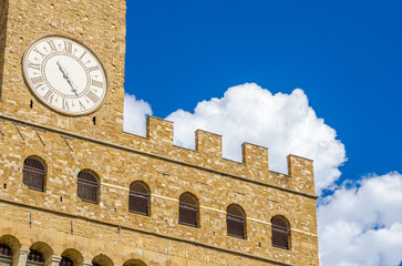 Fototapeta premium Fragment of the Old Palace (Palazzo Vecchio or Palazzo della Signoria), Florence (Italy).