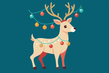 reindeer with christmas tree