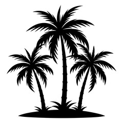 Fototapeta premium black-palm-tree vector silhouette
