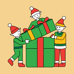 santa claus with gift boxes