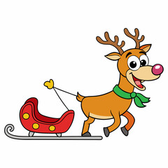 reindeer with christmas hat