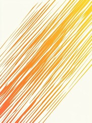 Abstract diagonal lines in vibrant shades of yellow and orange create a dynamic backdrop.