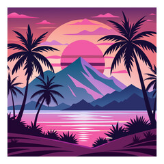 black-palm-tree vector silhouette