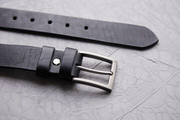black men's leather belt