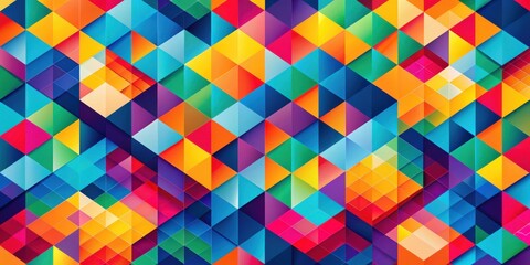 Obraz premium Dynamic Abstract Geometric Wallpaper with Vibrant Shapes in Bold Colors for Print and Design Projects