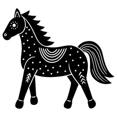  Christmas tree Horse toy in an expensive style vector illustration