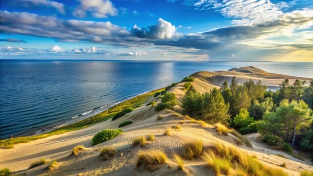 Serenity of the Nordic Dunes and Baltic Sea at Curonian Spit Nida Lithuania
