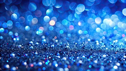 Bird Eye View Royal Blue Shimmer Bokeh Background with Crystal Droplets