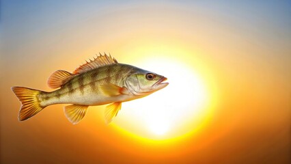 Naklejka premium Bird's eye view of a sun perch isolated on white background