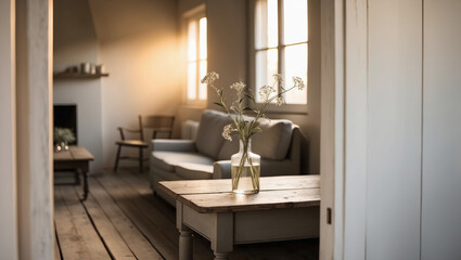 Fototapeta premium A happy morning in a country house outside the city.