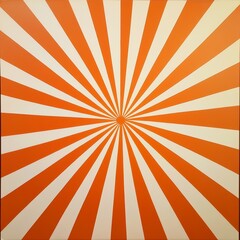 Obraz premium Vibrant orange and white striped pattern radiating from the center.