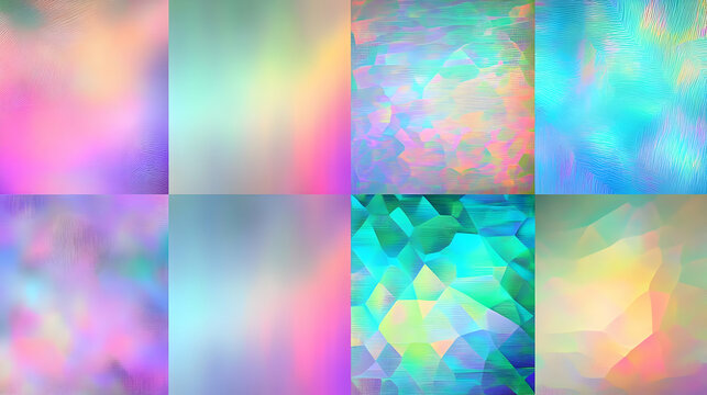 Abstract Digital Art, a Collection of Six Colorful and Textured Images, in a Grid Format
