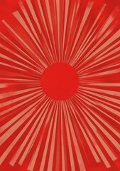 Fototapeta premium Bold abstract design featuring vibrant red rays emanating from a central circle.