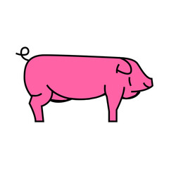 landrace pig breed line icon vector. landrace pig breed sign. isolated symbol illustration