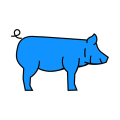 yorkshire pig breed line icon vector. yorkshire pig breed sign. isolated symbol illustration