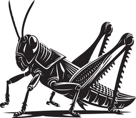 Grasshopper Silhouette isolated on a white background Minimalist Grasshopper vector illustration