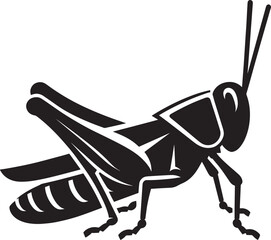 Grasshopper Silhouette isolated on a white background Minimalist Grasshopper vector illustration
