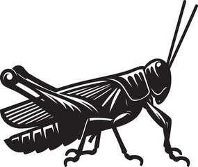 Grasshopper Silhouette isolated on a white background Minimalist Grasshopper vector illustration
