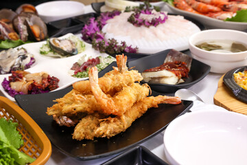 Fried food. Korean style fried shrimp