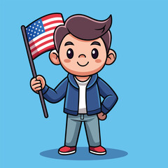 uncle sam cartoon waving Flag