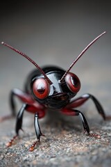 red and white bands adorn its black body