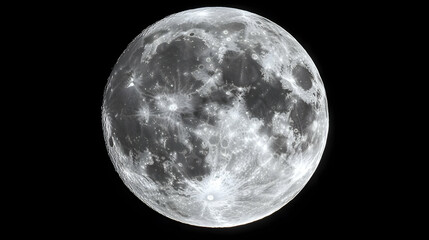 Fototapeta premium A Detailed Close-up of the Moon's Surface, Revealing Craters, Canyons, and Other Geological Features Against a Dark Night Sky