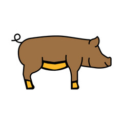duroc pig breed line icon vector. duroc pig breed sign. isolated symbol illustration