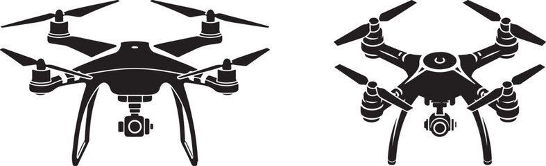 Drone vector silhouette 