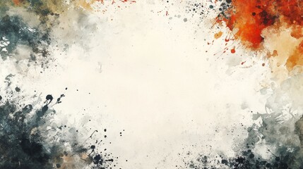 Abstract Watercolor Background with Splashes of Color