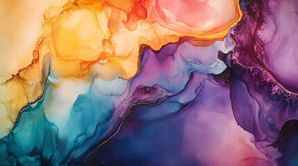 Vibrant abstract art with flowing colors in warm and cool tones showcasing organic shapes
