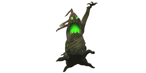 Scary Spooky Ghost Tree isolated on a Transparent Background