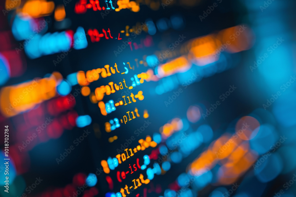 Poster a computer screen with a bunch of code on it