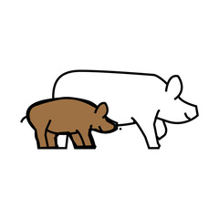 pig piglets farm line icon vector. pig piglets farm sign. isolated symbol illustration