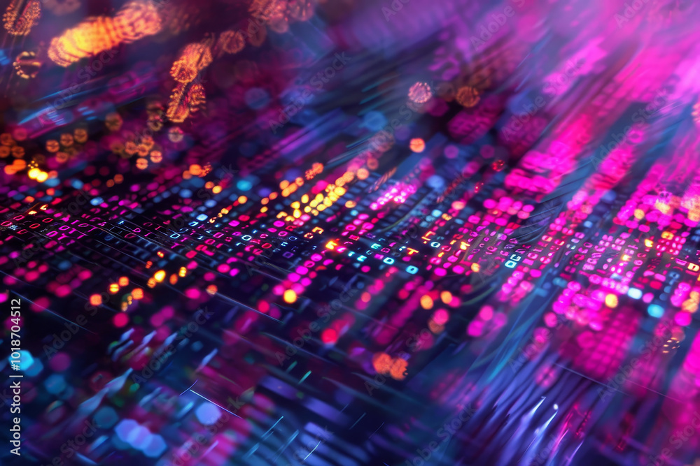 Poster a colorful image of a computer screen with many small dots
